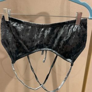 Crushed velvet bralette bikini top